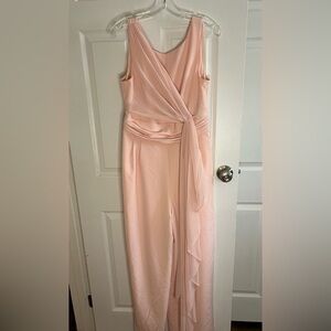 ✨Elegant Eliza Pink Cascading Chiffon Formal Pantsuit Wedding Holiday NWOT 10 L